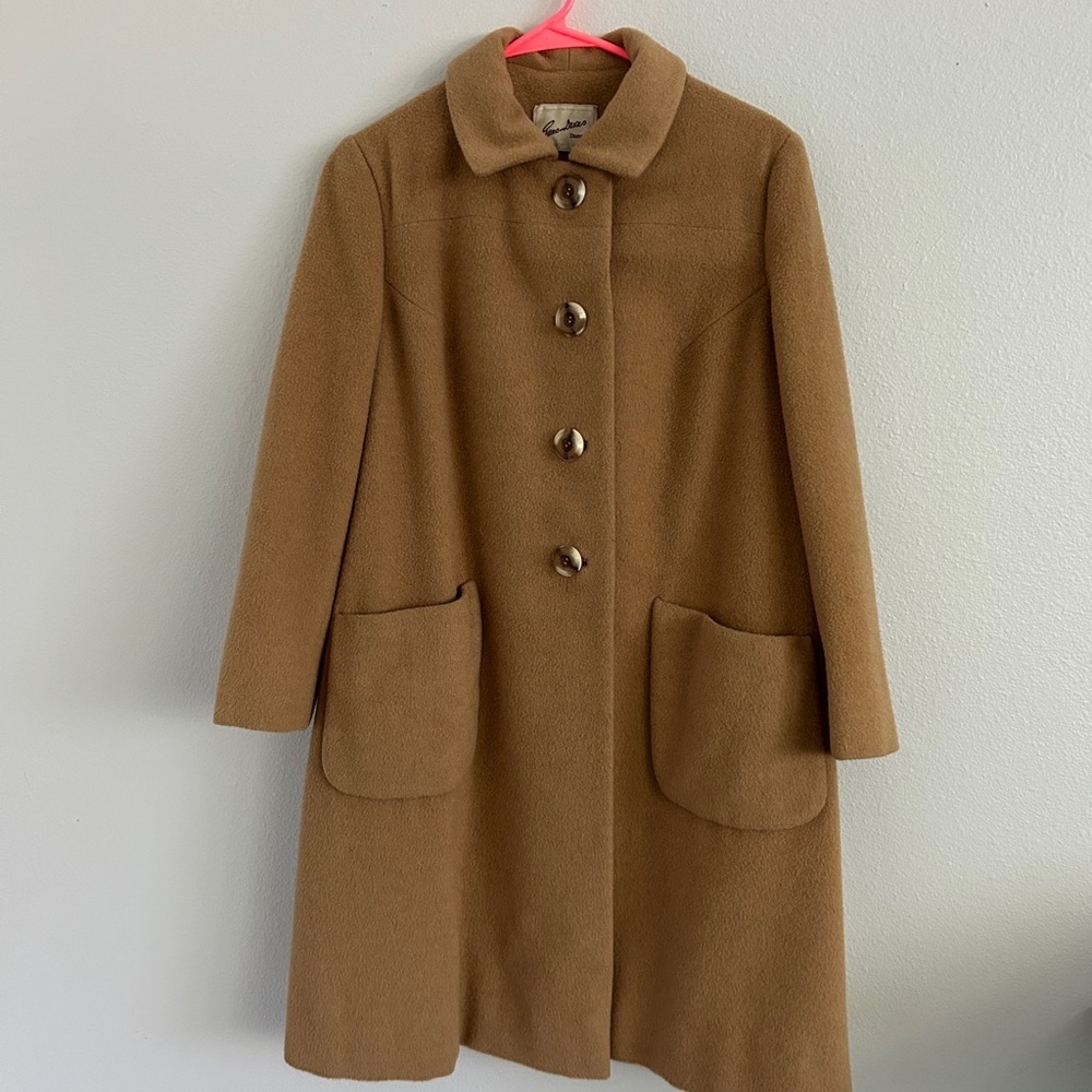 Vintage Camel Hair Wool Peacoat